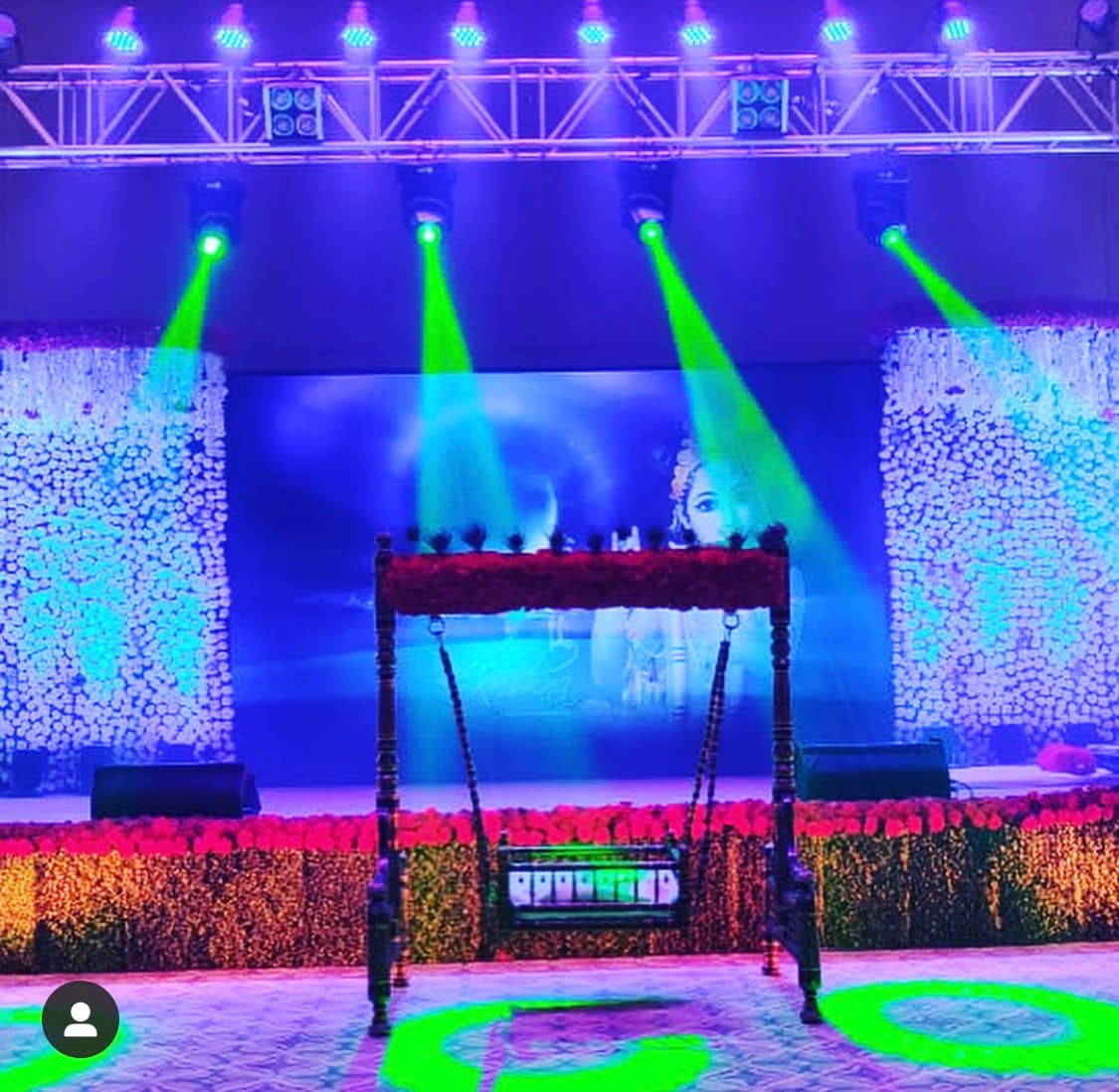 Stage with moving lights for a gala evening