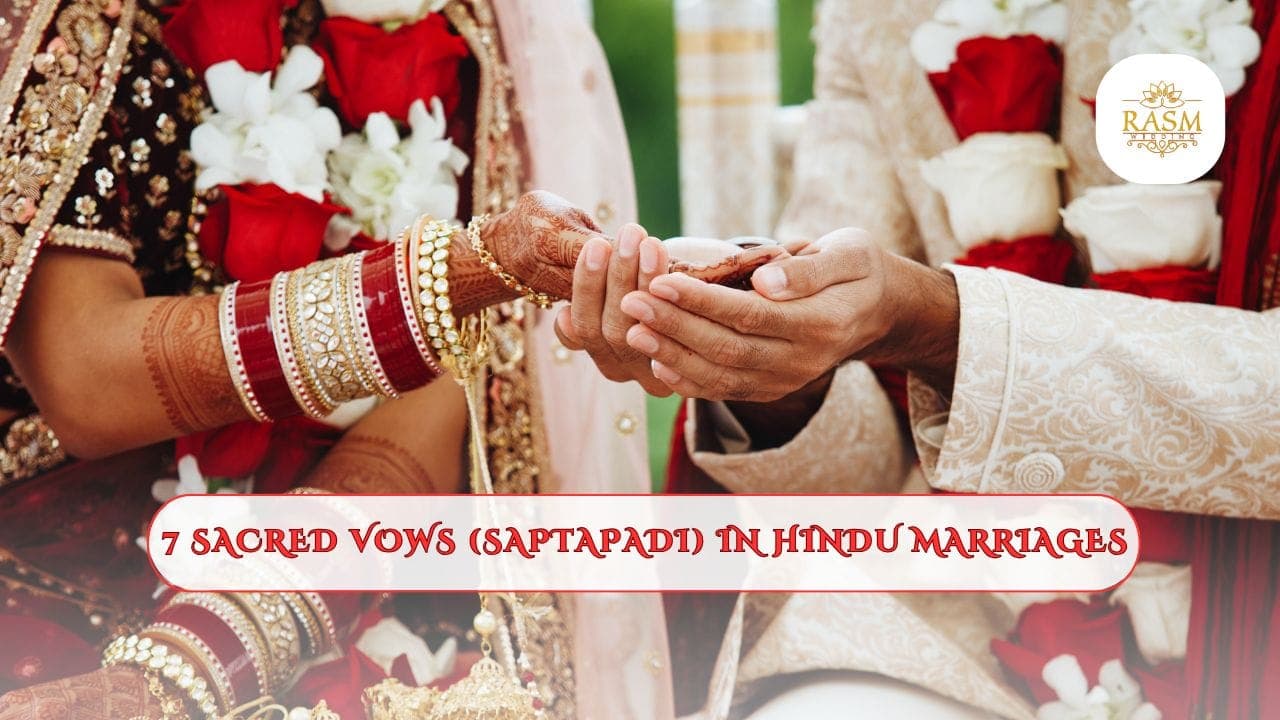 7 SACRED VOWS IN HINDU MARRIAGES | saptapadi | RASM WEDDING